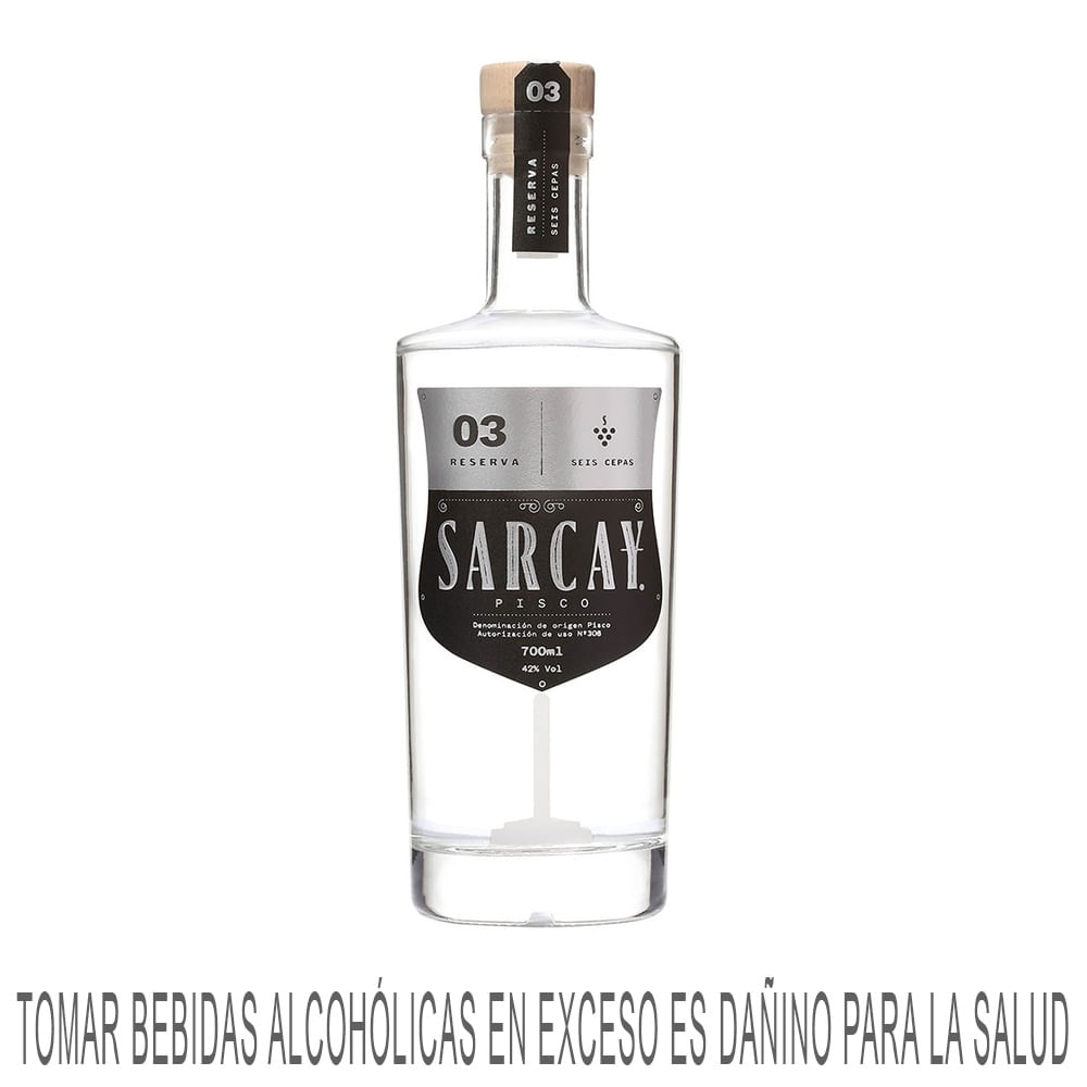 Pisco SARCAY 6 Cepas Botella 700ml