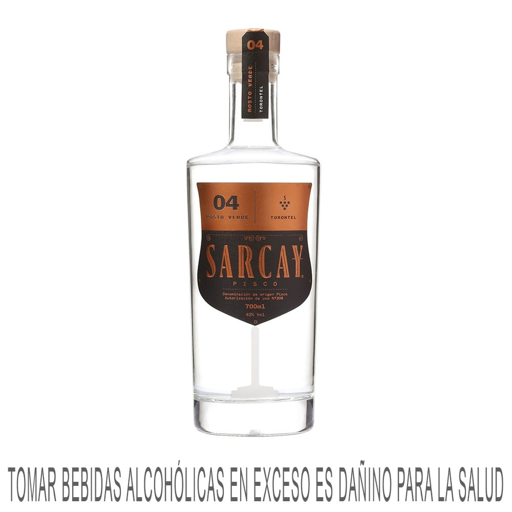Pisco SARCAY Mosto Verde Toronteal Botella 700ml