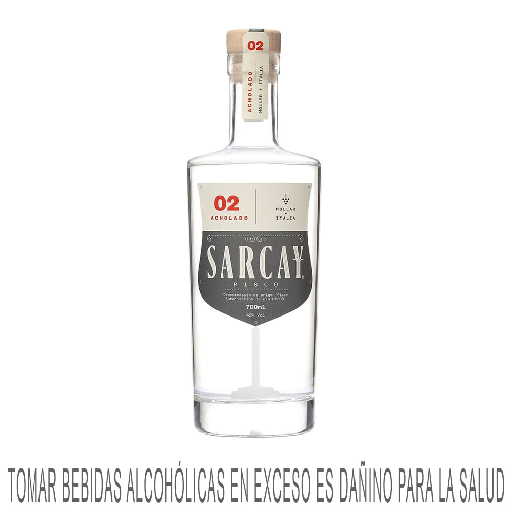Pisco SARCAY Puro Acholado Botella 700ml