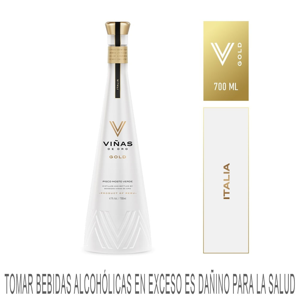 Pisco VIÑAS DE ORO Mosto Verde Italia Botella 700ml