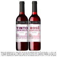 Vino Tinto TACAMA Semiseco + Rose Paquete 2un Botella 750ml