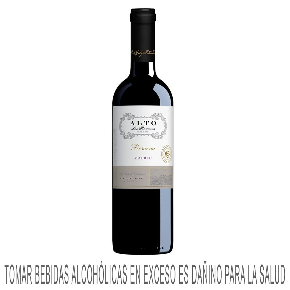 Vino Tinto ALTO LOS ROMEROS Malbéc Botella 750ml