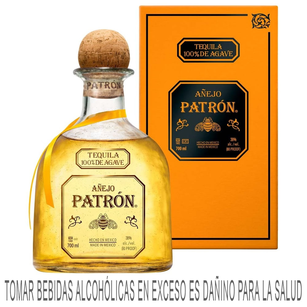 Tequila PATRON Añejo Botella 700ml