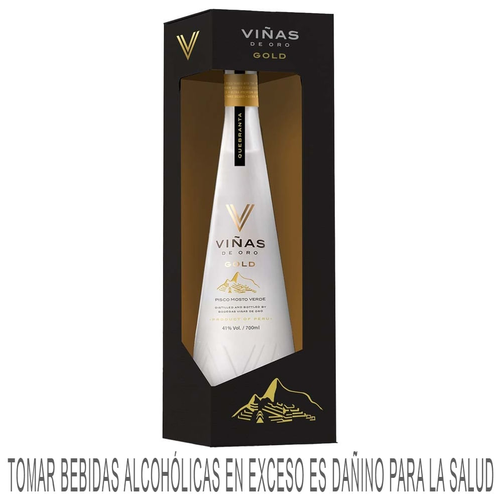 Pisco VIÑAS DE ORO Gold Quebranta Botella 500ml