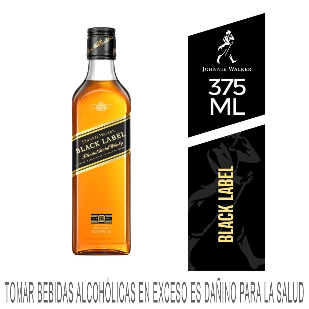 Whisky JOHNNIE WALKER Black Label Botella 375ml