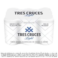 Cerveza de Malta y Maíz TRES CRUCES Light Lata 355ml Paquete 6un