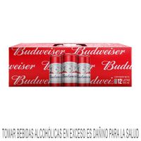 Cerveza BUDWEISER Sleek Lata 355ml Paquete 12un