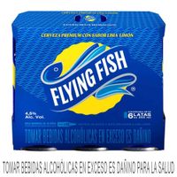 Cerveza FLYING FISH con Sabor Lima Limón Lata 355ml Paquete 6un