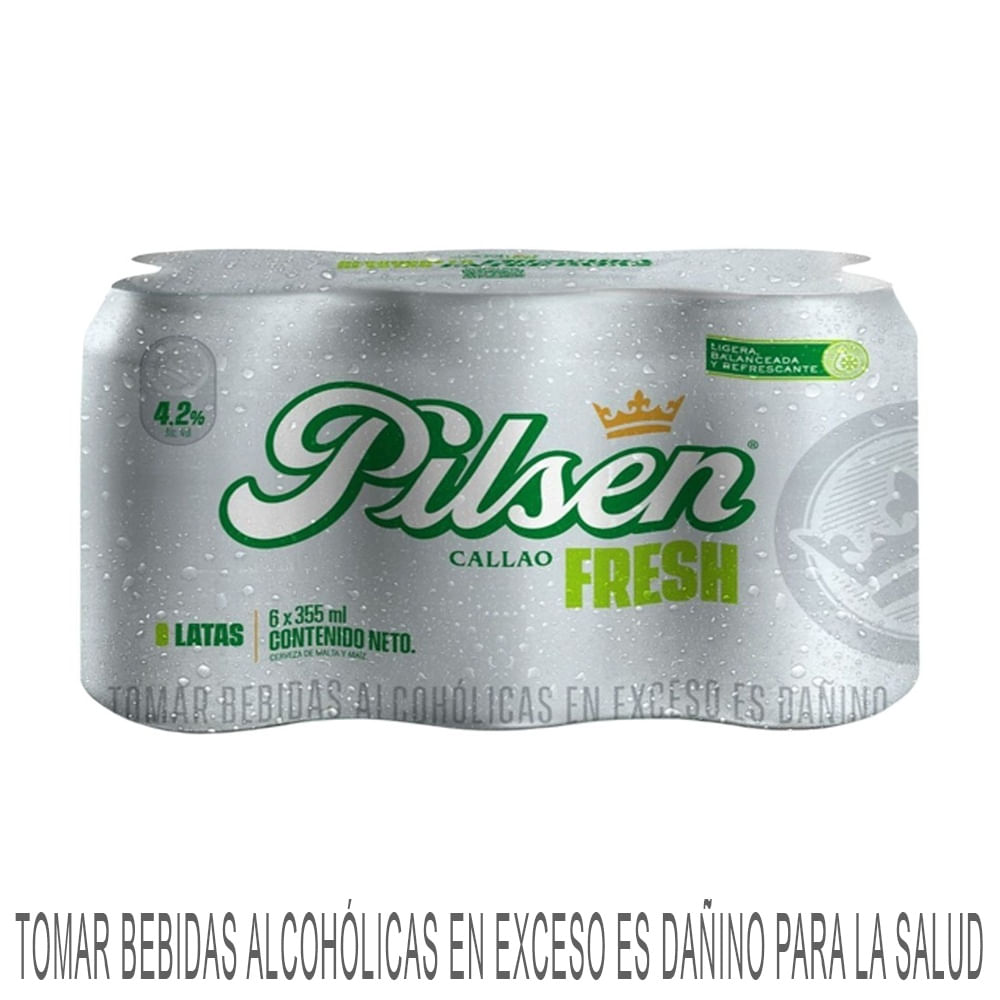 Cerveza PILSEN Callao Fresh Lata 355ml Paquete 6un
