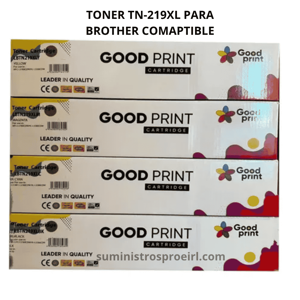 Pack De 4 Tóner Compatible Brother Tn219xl L3760 L3560