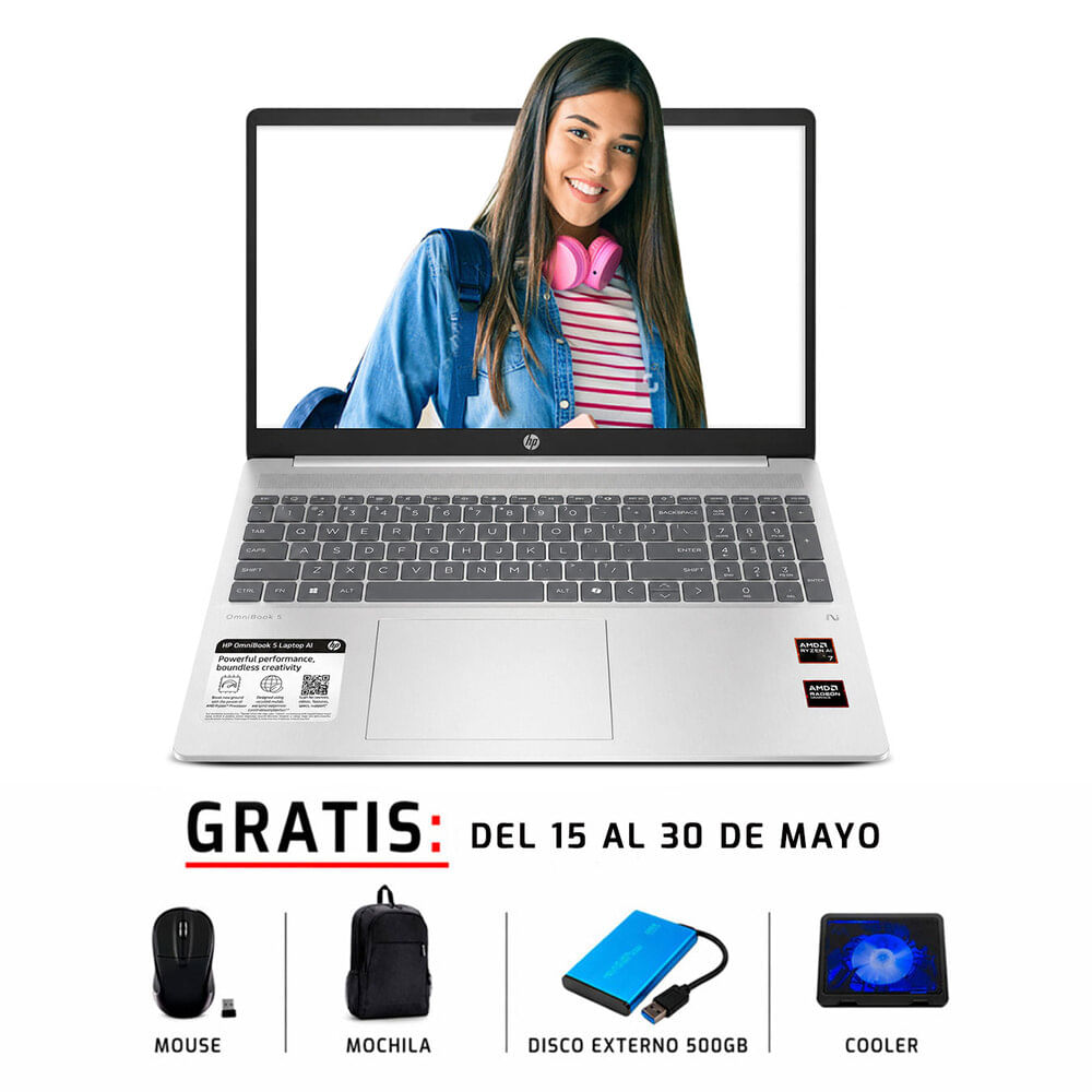 Laptop HP OMNIBOOK 5 16-AG1070WM 16 2K AMD RYZEN AI 7 350 16GB LPDRR5 1TB