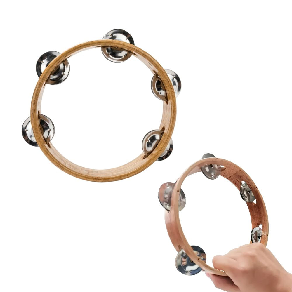 Instrumento Musical Pandereta de Madera Grande