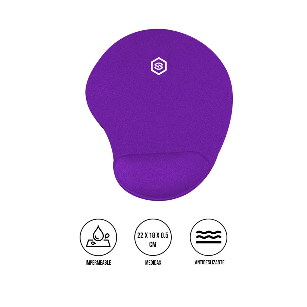 MOUSE PAD ERGONÓMICO CON DESCANSADOR MPB-01 MORADO