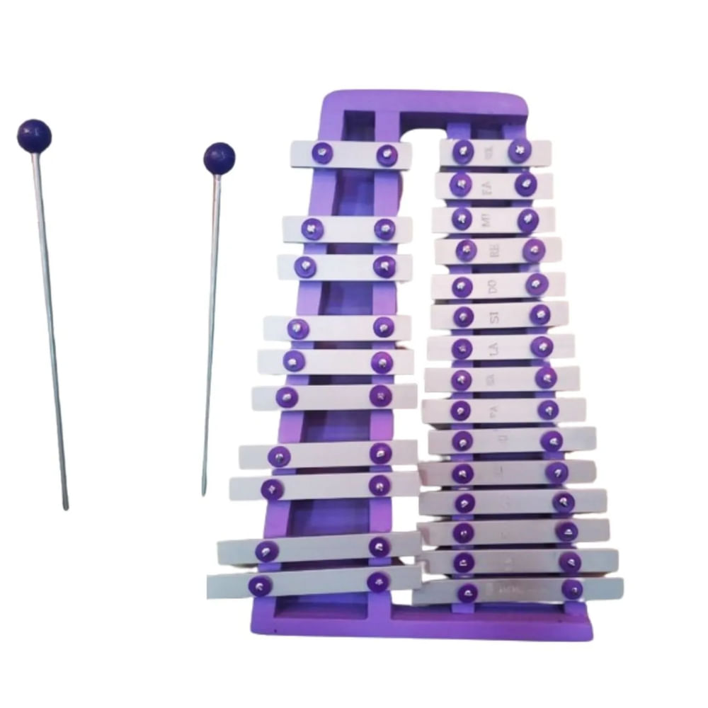 Instrumento xilófono Metalófono de 2 Octavos Morado