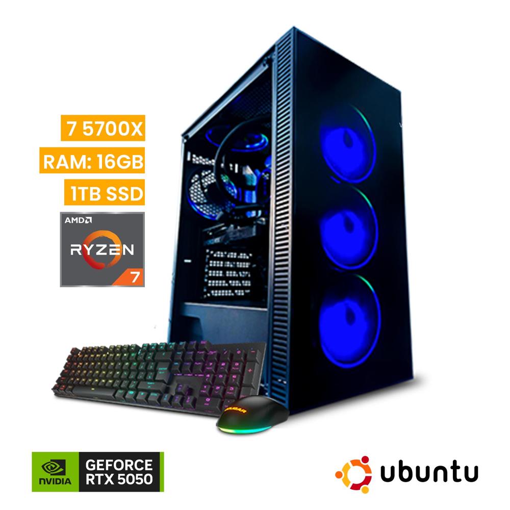 PC Gamer Vastec AMD Ryzen 7 5700X 16GB 1TB SSD RTX 5050 8GB Linux