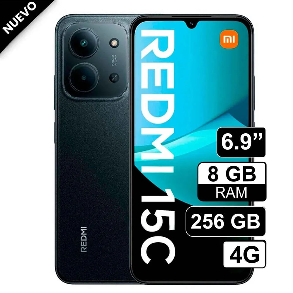 XIAOMI CELULAR REDMI 15C 8GB RAM 256GB ROM COLOR NEGRO