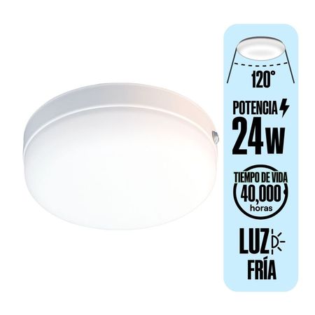 Plafon LED Redondo Opalux 24W Luz Fría Bl