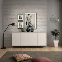 APARADOR KRAT 4 PUERTAS 4 ESTANTES BLANCO 184CM