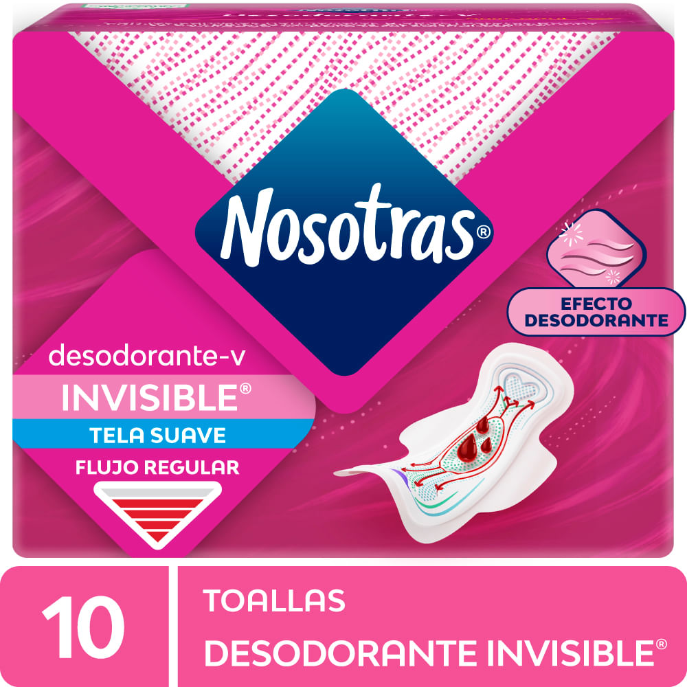 Toallas Higiénicas NOSOTRAS Invisible Desodorante Paquete 10un