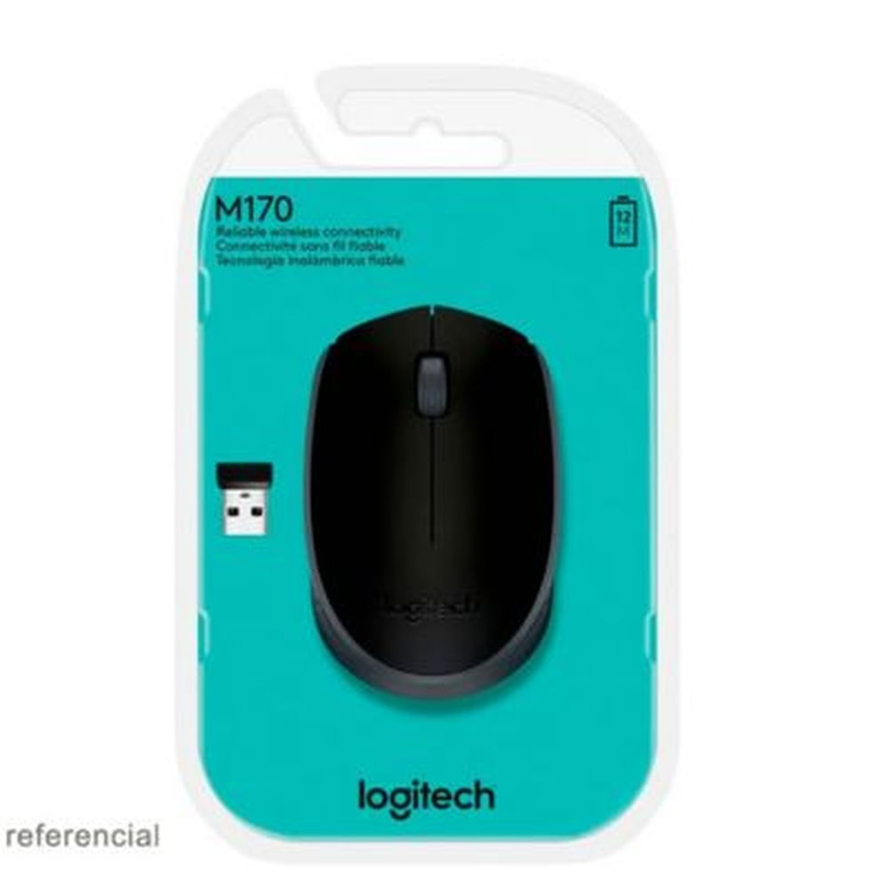 MOUSE LOGITECH M170 WIRELESS BLACK (910-004940