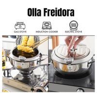 Olla Freidora Japonesa de Acero Inoxidable con Termómetro