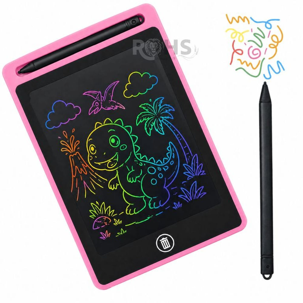 Pizarra Digital Reutilizable Con Lápiz Rosa de 8.5 Pulgadas para Niños Rosado