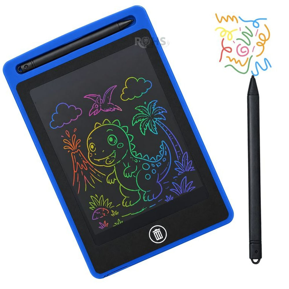 Tablet LCD Azul 8.5 Para Dibujar Niños Pizarra Digital Reutilizable Con Lápiz Escritura Sin Papel Azul