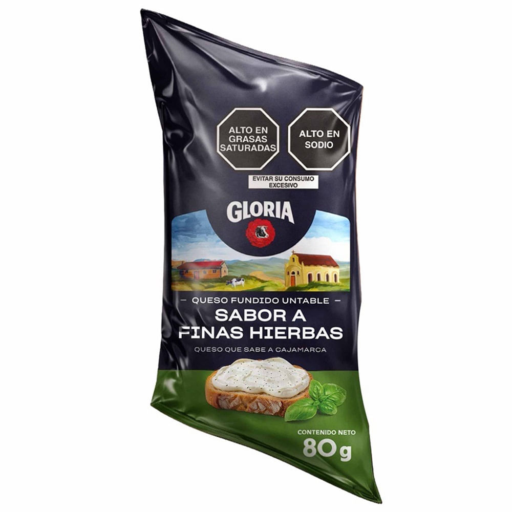 Queso Fundido GLORIA Finas Hierbas Bolsa 80g
