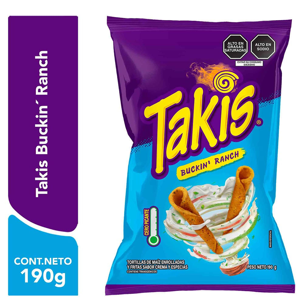 Tortillas de Maíz TAKIS Buckin' Ranch Bolsa 190g