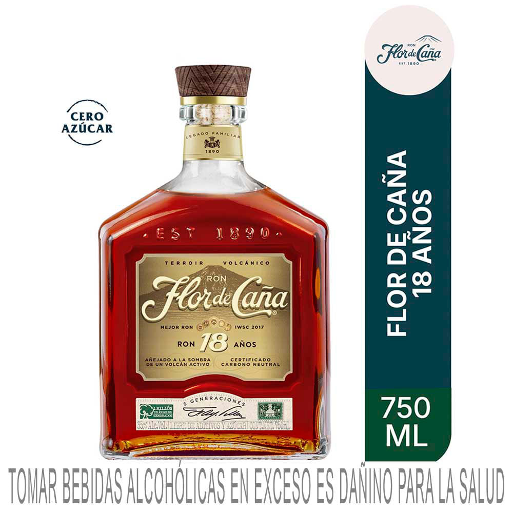 Ron FLOR DE CAÑA 18 Años Botella 750ml