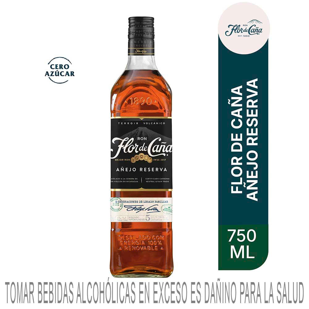 Ron FLOR DE CAÑA Añejo 5 años Botella 750ml