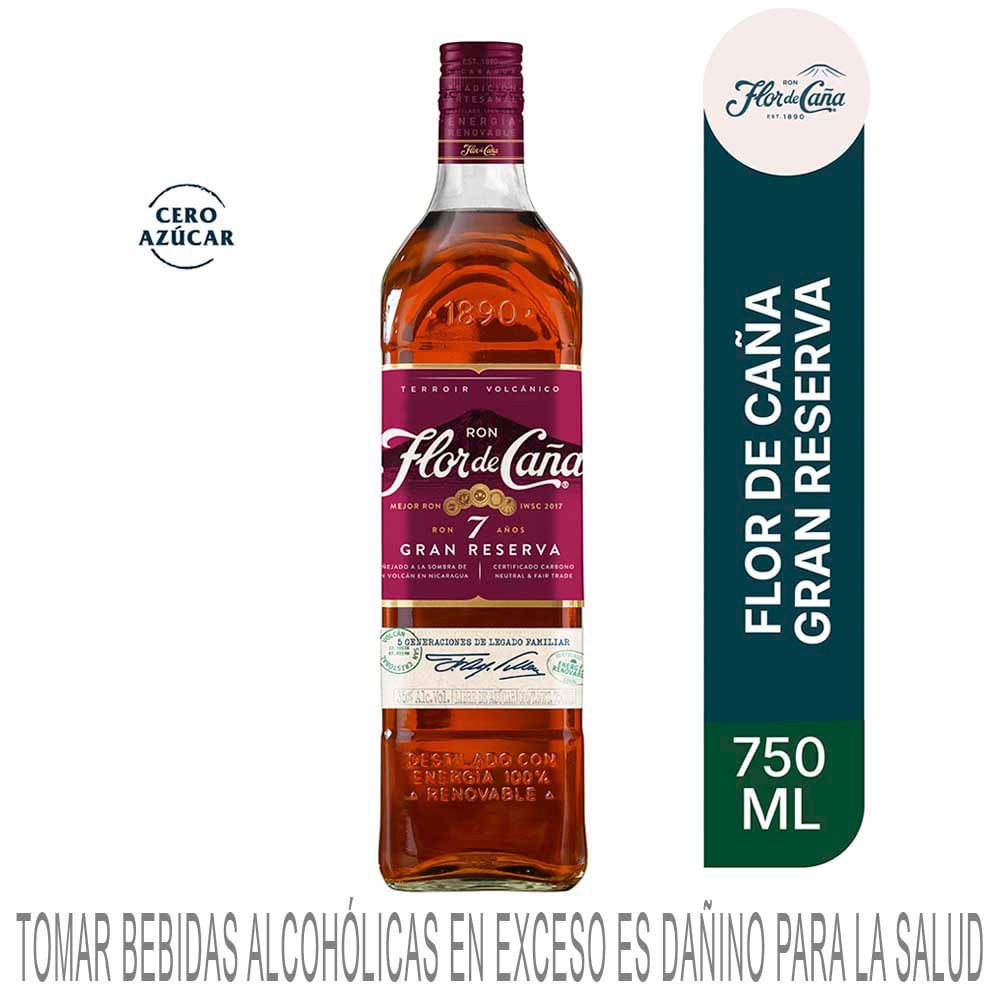 Ron FLOR DE CAÑA Gran Reserva 7 Años Botella 750ml