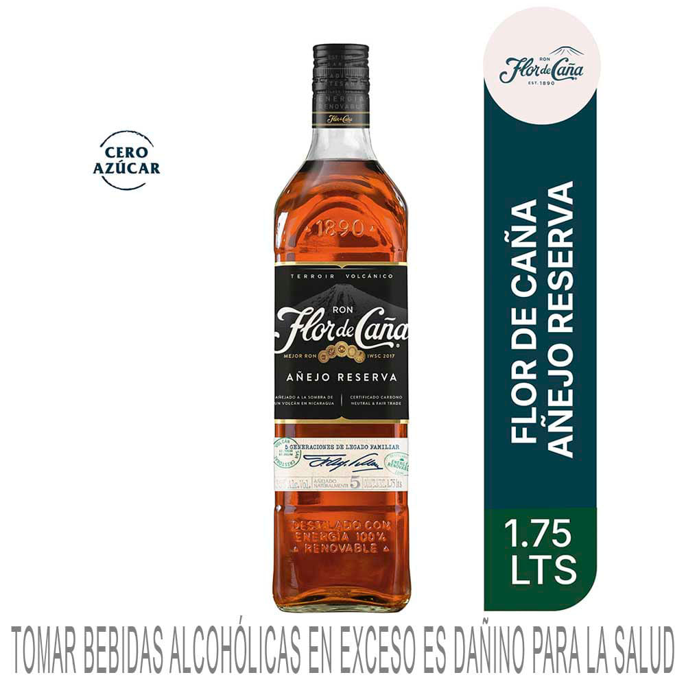 Ron FLOR DE CAÑA Añejo 5 Años Botella 1.75L