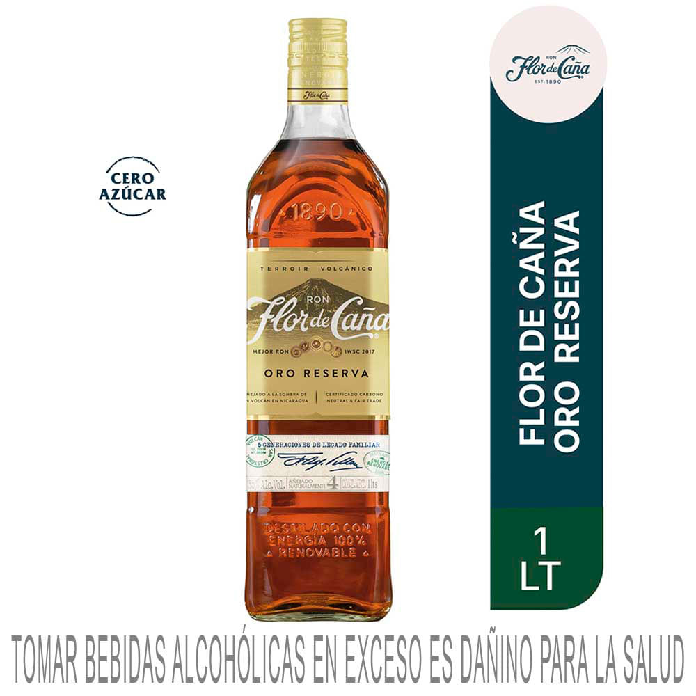 Ron FLOR DE CAÑA 4 Años Botella 1L