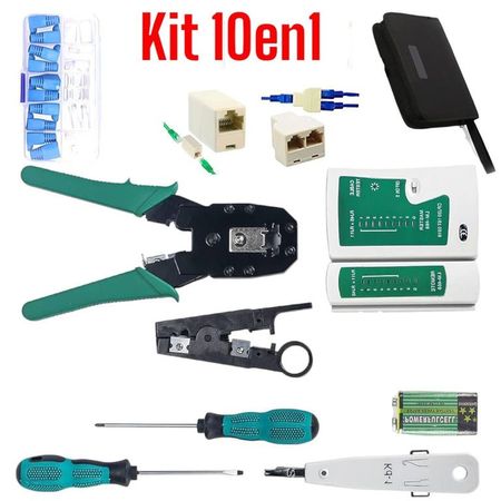 Crimpeador 10en1 con Testeador Conectores y Herramientas Multicolor