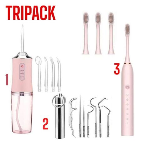 TRIPACK Irrigador Dental Y Cepillo Electrico Y Kit Limpieza