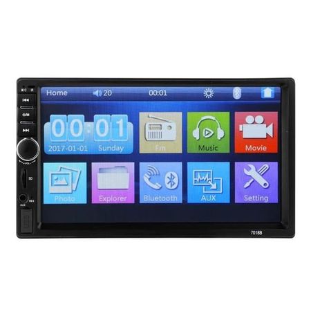 Autoradio 7pulg Stéreo Pantalla Táctil Radio Bth Cámara Trasera7018B Multicolor