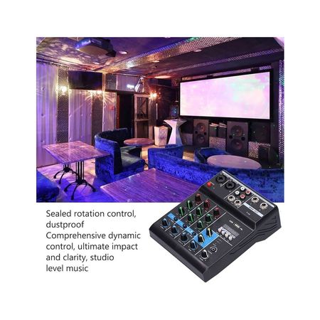 Mezclador de Audio Sonido  Inalámbrico de 4 Canales F-4A USB Y BT Multicolor