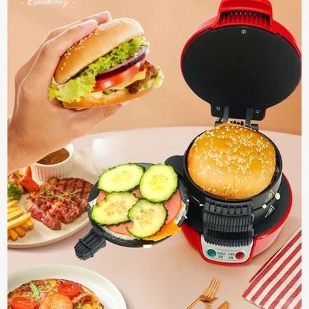 Máquina para Sandwichera Desayuno Freir Huevos Tostadora Burger Maker Multicolor
