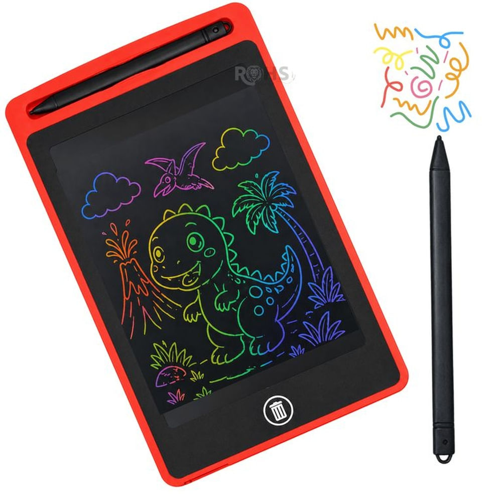 Pizarra Digital Reutilizable Con Lápiz Rojo de 8.5 Pulgadas para Niños Rojo