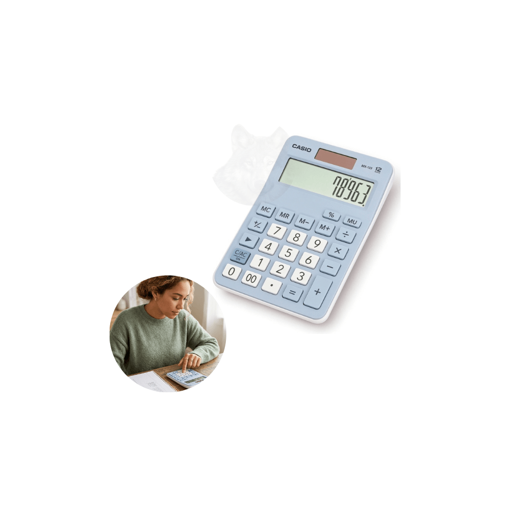 Saltar al final de la ga CASIO Calculadora De Escritorio Casio Mx-12B Celeste