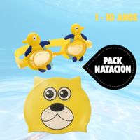 Pack Gorro + Lentes de Natación Con Diseño Niños