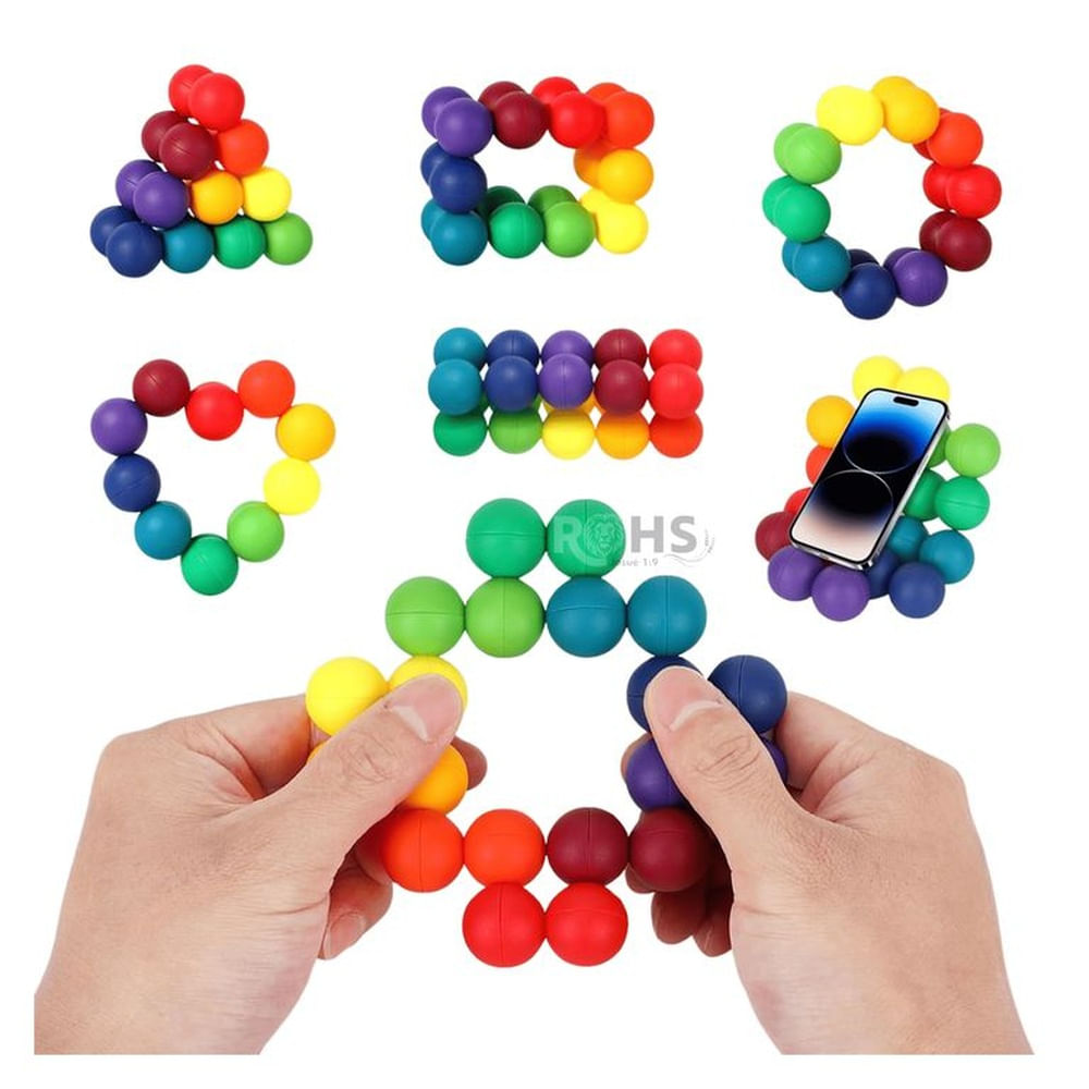 Cubo Sensorial De Bolas Flexible Antiestrés Educativo Para Niños Y Adultos Multicolor