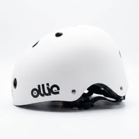 Cascos de Bicicleta Ollie Blanco Talla L con Luz Trasera y Correa Ajustable
