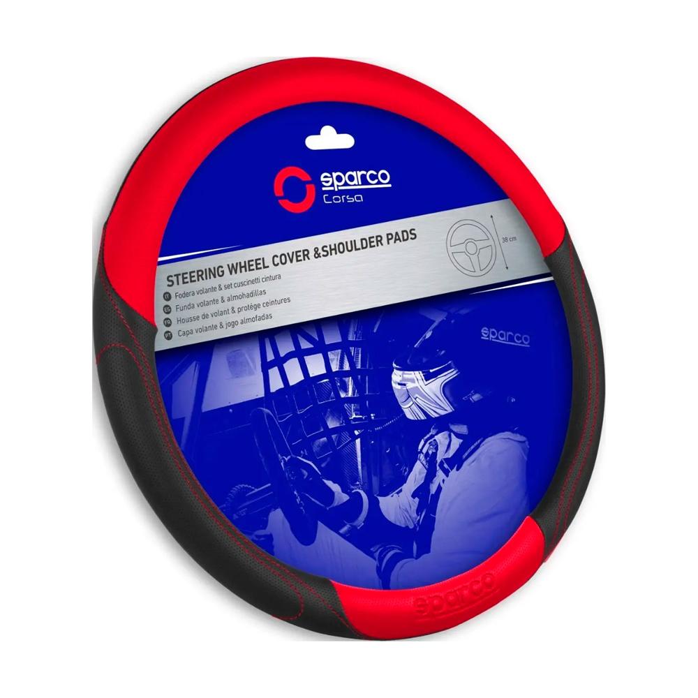 Cubre Volante para Auto Negro Rojo SPARCO SPS117RD