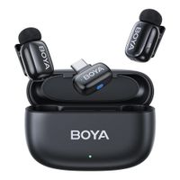 BOYA Mini 2 Micrófono inalámbrico USB C 2TX 1RX 30 horas de duración