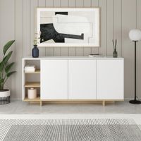 APARADOR YORK 3 PUERTAS 3 ESTANTES BLANCO 170CM