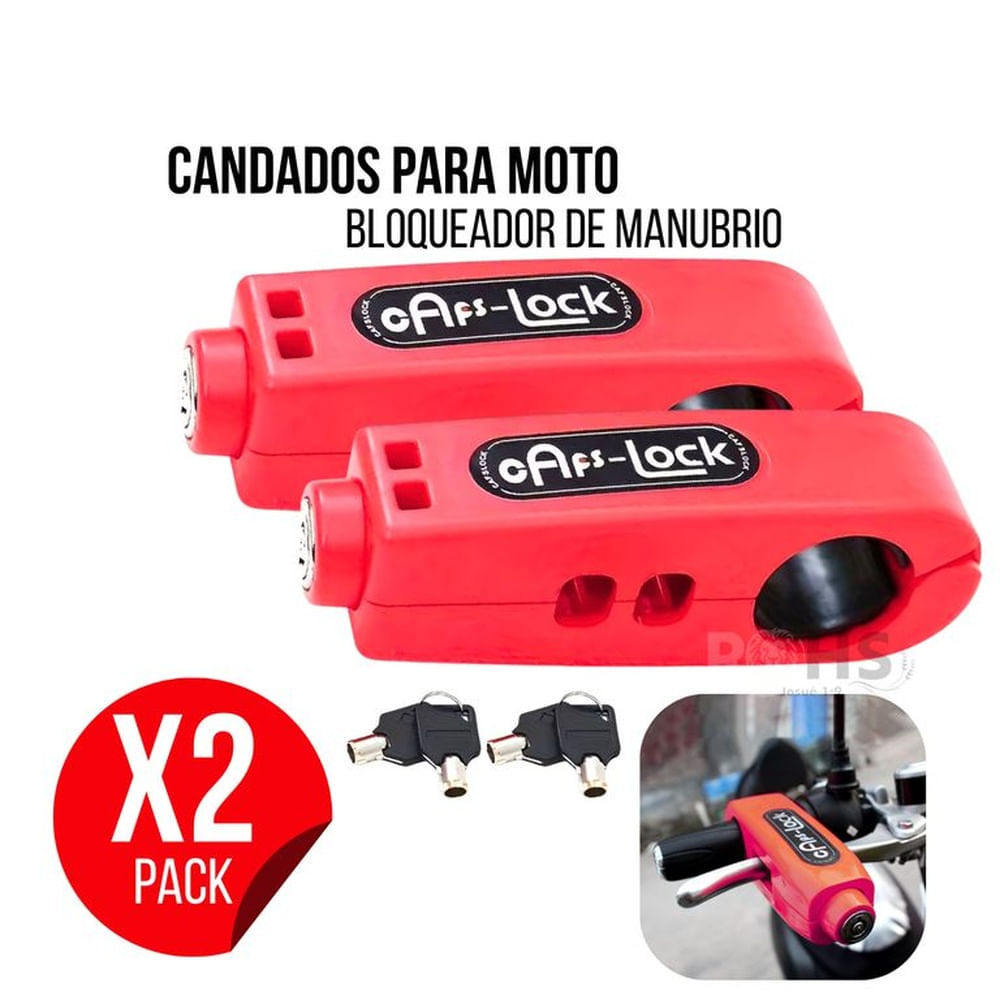 Pack X2 Candados Antirrobo para Acelerador De Moto Rojo Rojo