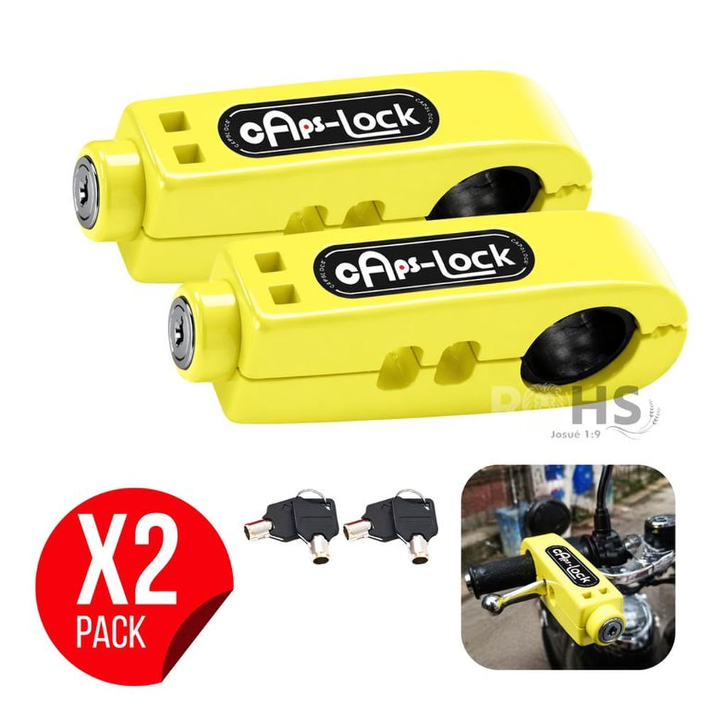 Pack X2 Candados Antirrobo para Acelerador De Moto Amarillo Amarillo