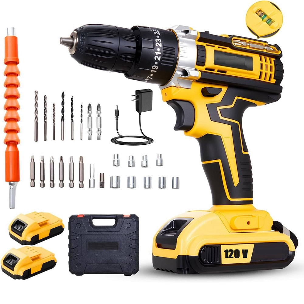 Taladro Destornillador 120 Voltios 25 Velocidades Amarillo